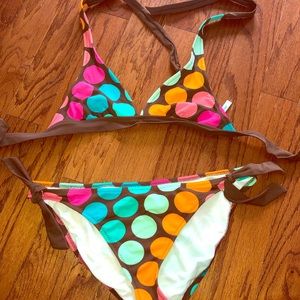 FINAL-Aeropostale Rainbow Polka Dot Bikini
